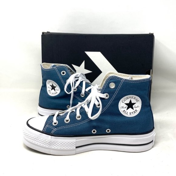 Converse Chuck Taylor Lift Platform High Shoes Skate Canvas Blue Women's A06840C - Picture 8 of 10